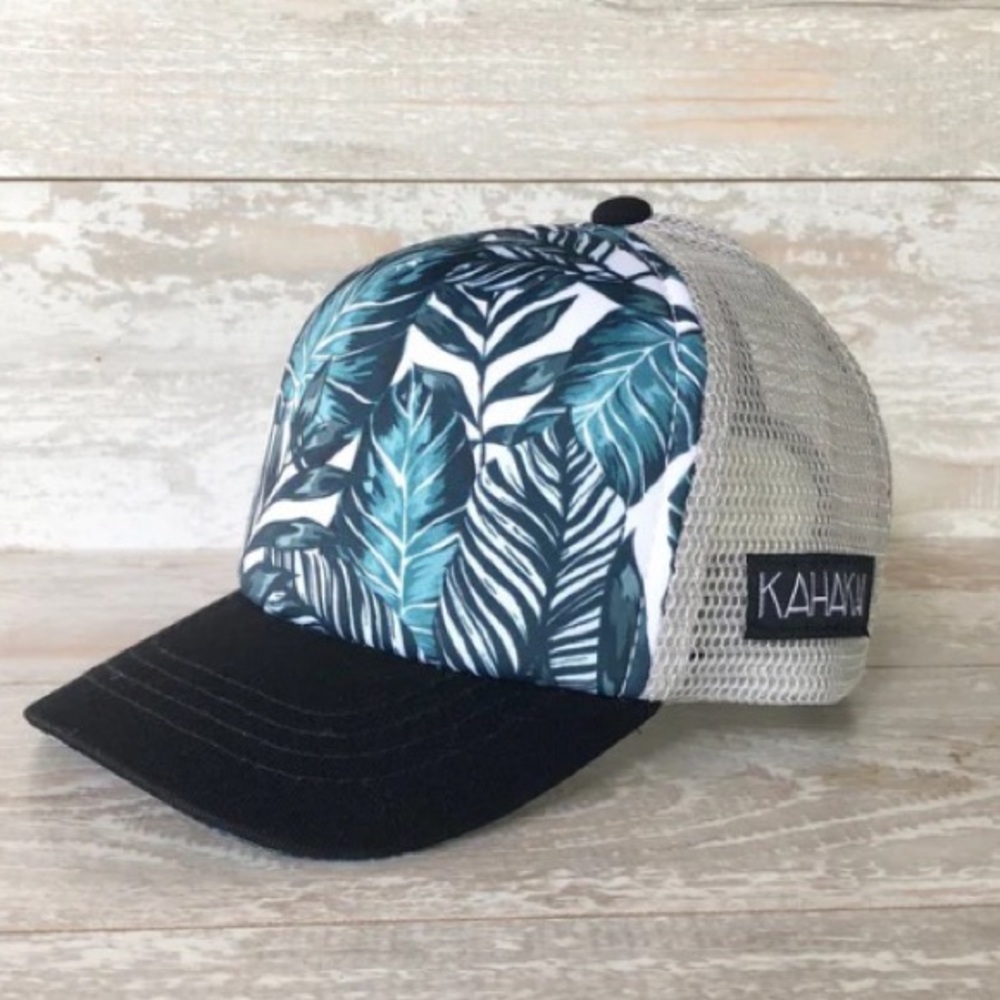 Kahakai Baby/Toddler Unisex Island Leaves Adjustable SnapBack Trucker Hat